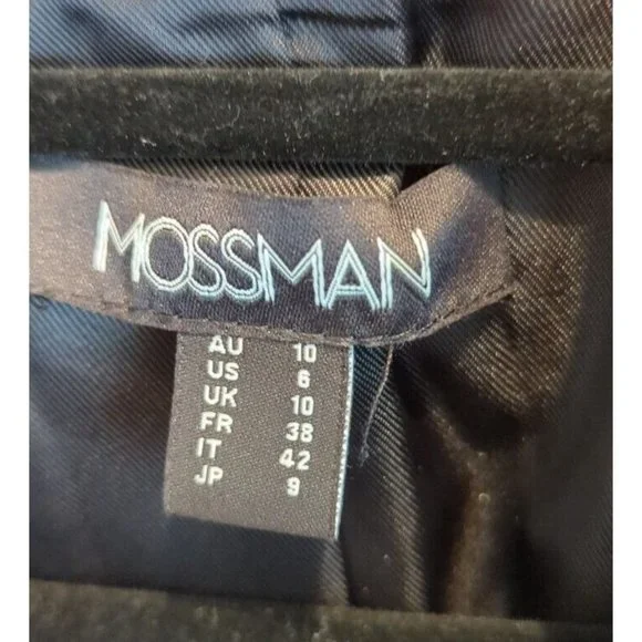 Mossman The Signature Blazer Jacket Black Military Classic Double Breast Size 10 - Picture 10 of 11
